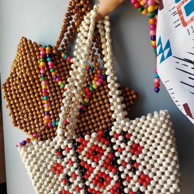 Beaded beach bag