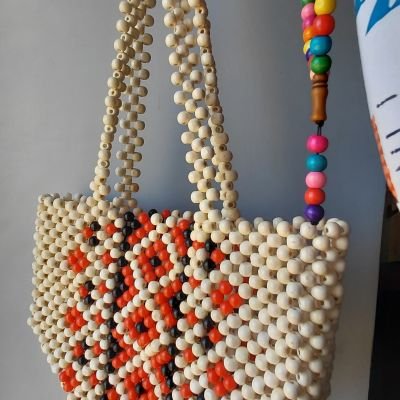 Beaded beach bag