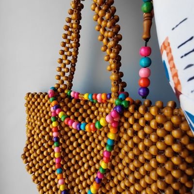  شنط بحر خرز سادة مع السبحة الالوان