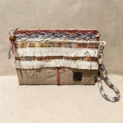 Clutch jute and macrame - Biege
