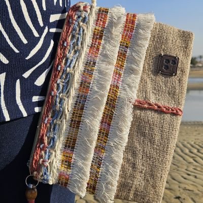 Clutch jute and macrame - Biege