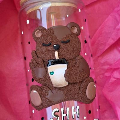 SHH COFFE FIRST glass cans