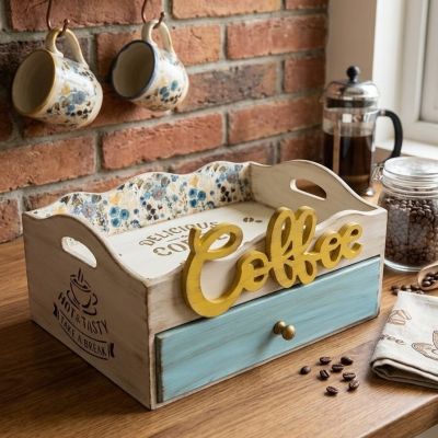     Wooden Coffee Organizer