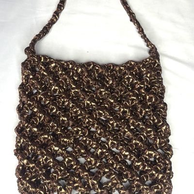 Crochet leather bag