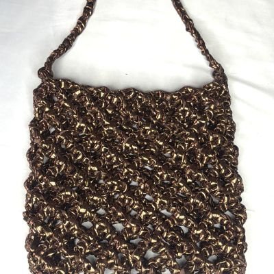 Crochet leather bag