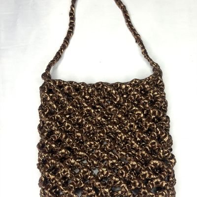 Crochet leather bag