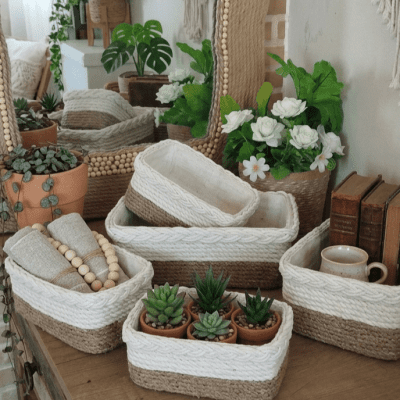 Boho storage basket