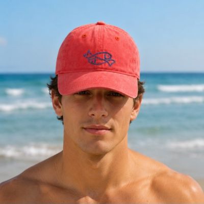 Hand-embroidered denim cap