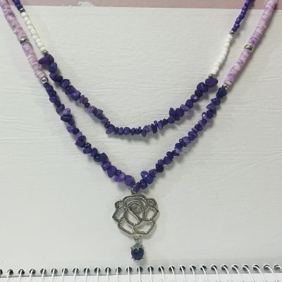 🌸 Amethyst Flower Necklace