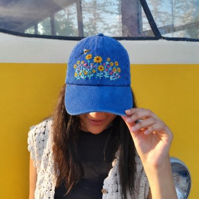 كاب قطن تطريز يدوى ورد