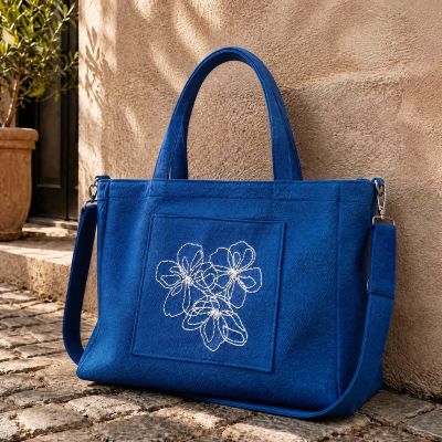 Hand-embroidered tote bag