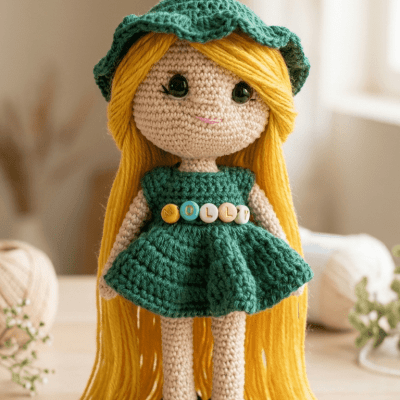 Handmade Crochet Doll Keychain &ndash; Mini Bag Charm 💙