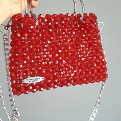 شنطه خرز كريستال بأيد وسلسلة استانلس