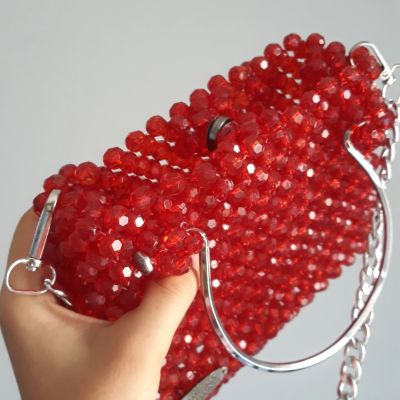 شنطه خرز كريستال بأيد وسلسلة استانلس