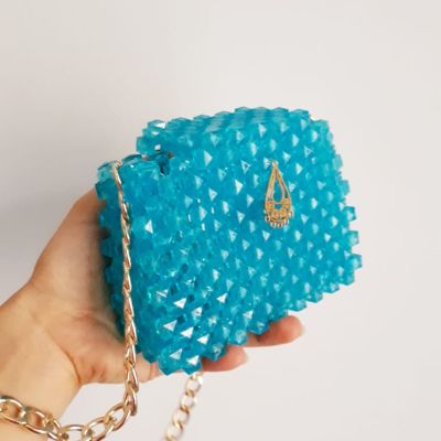 Mini crystal bag baby blue