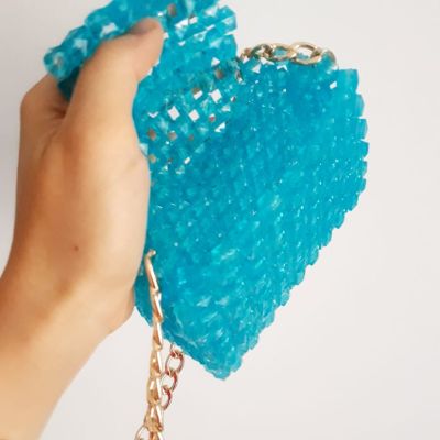 Mini crystal bag baby blue