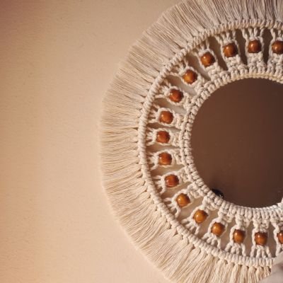 Boho macrame mirror 