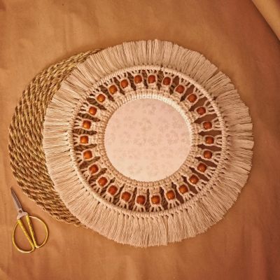 Boho macrame mirror 