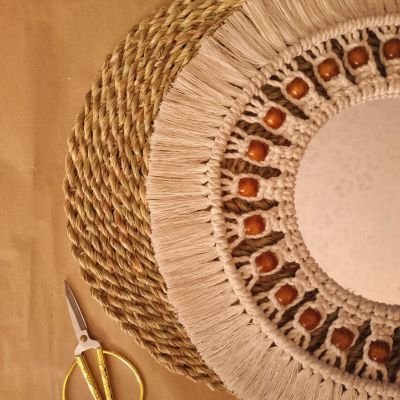 Boho macrame mirror 