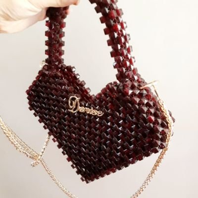 شنطة قلب كريستال  