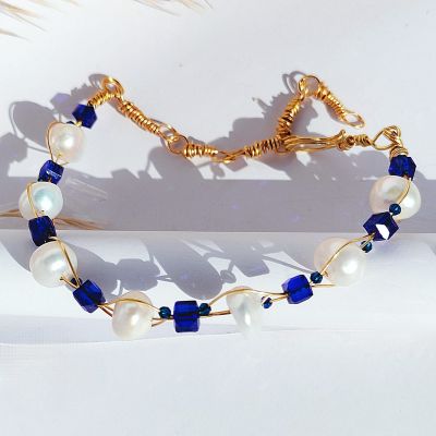 طقم اللؤلؤ الطبيعي مزارع  مياه عذبة وكريستال 