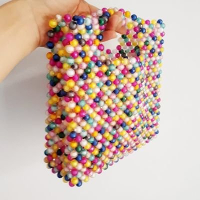 A bag of colored beads