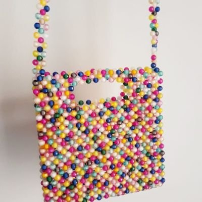 A bag of colored beads