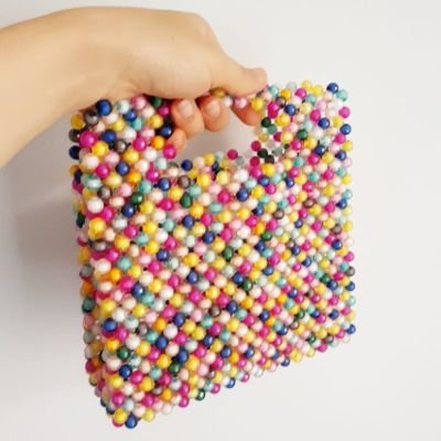 A bag of colored beads