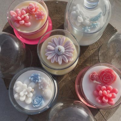 شمعه بكوب زجاج