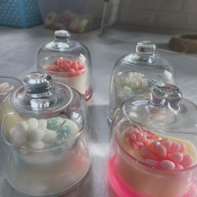 شمعه بكوب زجاج