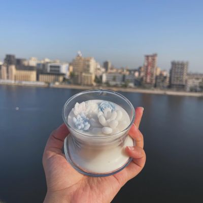 شمعه بكوب زجاج