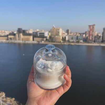 شمعه بكوب زجاج