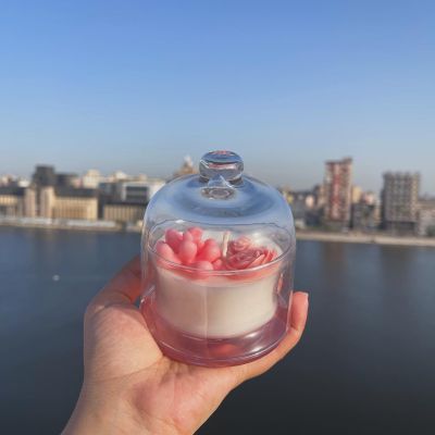 شمعه بكوب زجاج