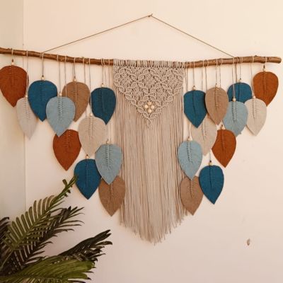 Large macrame leaves wall hanging 