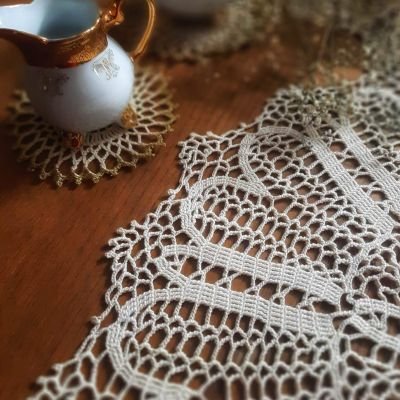 مفرش كروشيه دائرى