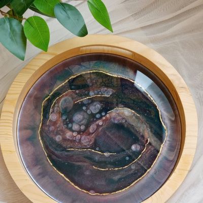 صينية خشب بالريزن