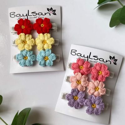 ٣ مشبك صغير ميني فلاور ألوان 