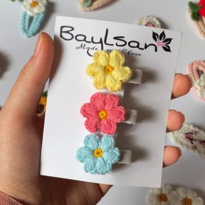 ٣ مشبك صغير ميني فلاور ألوان 