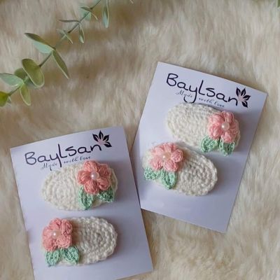 double clips.. covered + flower