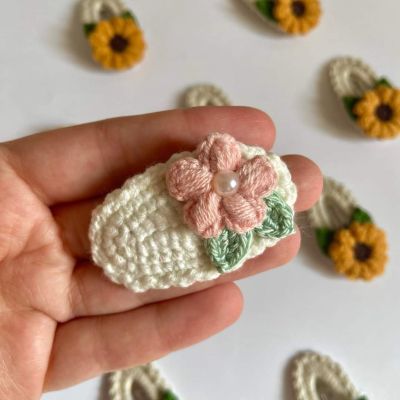 double clips.. covered + flower