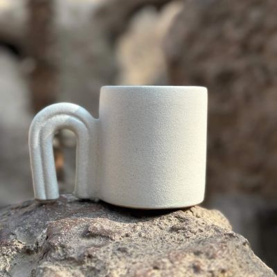 A mug with a rocky texture