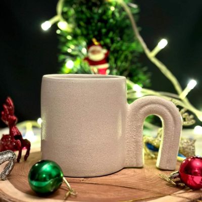 A mug with a rocky texture