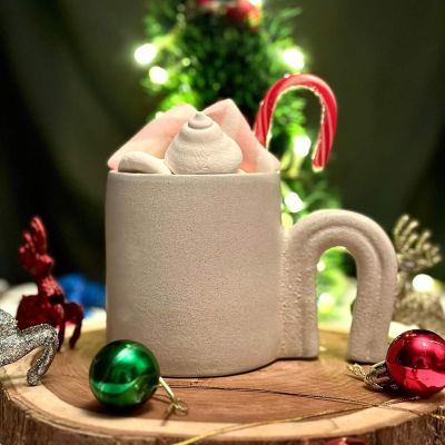 A mug with a rocky texture