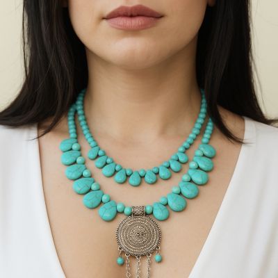  Turquoise stone necklace