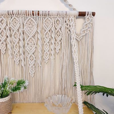 جدارية مكرمية برف خشب