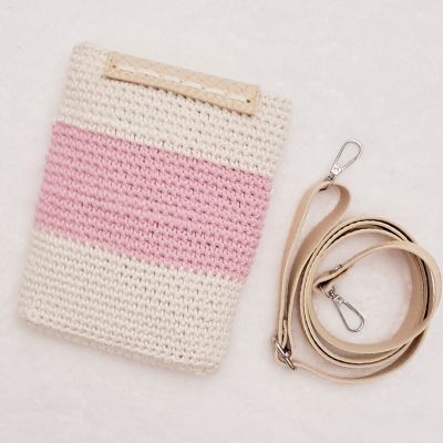 شنطة كروشية للموبيل 