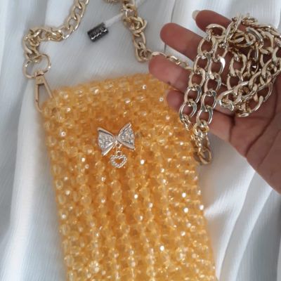 جراب موبايل خرز ذهبى كريستال 