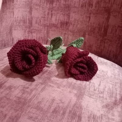 Rose flower made of crochet 