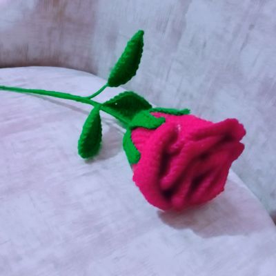 Rose flower made of crochet 