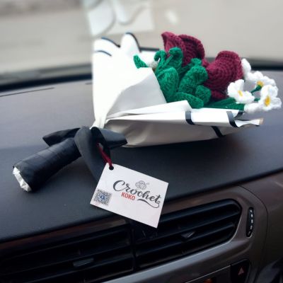 Rose flower made of crochet 